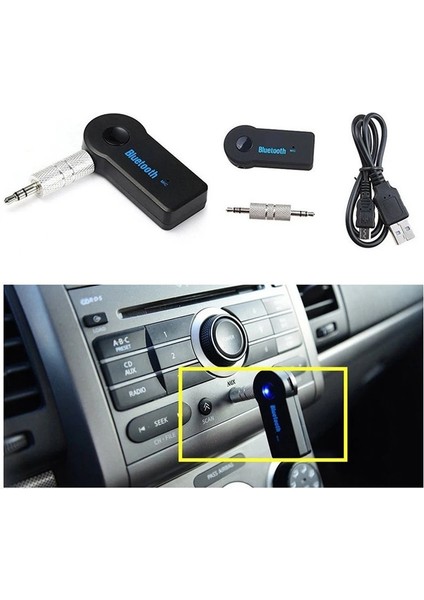 Siyah 2 In 1 Kablosuz Bluetooth 5.0 Alıcı Adaptörü 3.5mm Jack Araba Müzik Ses Aux A2DP Kulaklık Alıcısı Handsfree (Yurt Dışından) fiyatları