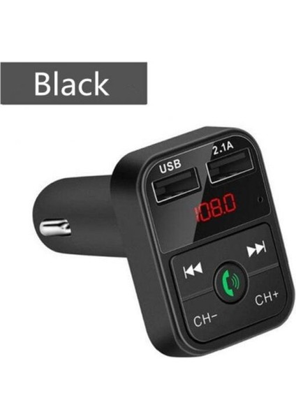 Siyah Adaptör Araba Bluetooth 5.0 Fm Verici Kablosuz Adaptör Mikrofon Ses Alıcısı Otomatik Mp3 Çalar 2.1A Çift USB Hızlı Şarj Cihazı Araba Aksesuarları (Yurt Dışından)