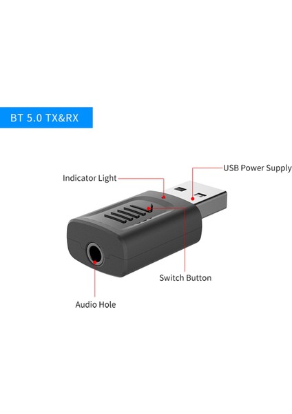 4 In 1 Mini Bluetooth 5 0 Ses Alıcı Verici 4 In 1 3 5mm Jack Aux USB Stereo Müzik Kablosuz Adaptör (Yurt Dışından)