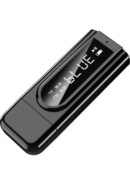 Siyah Bluetooth 5.0 Ses Alıcıları Verici Adaptörü USB Araç Fm Bluetooth Alıcısı Mp3 Çalma Aux Ses Çift Çıkış Stereo Boombox (Yurt Dışından)