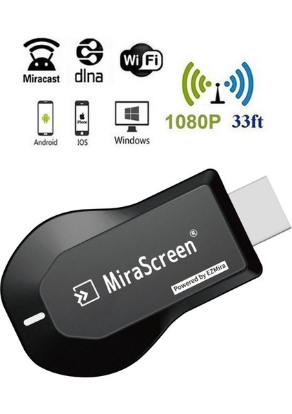 Siyah Hd Mı Uyumlu Wifi Ekran Adaptörü Ekran Yansıtma Dongle Cep Telefonu Ios Android Için Aynı Ekran Cihazı Tv Projektörüne (Yurt Dışından)