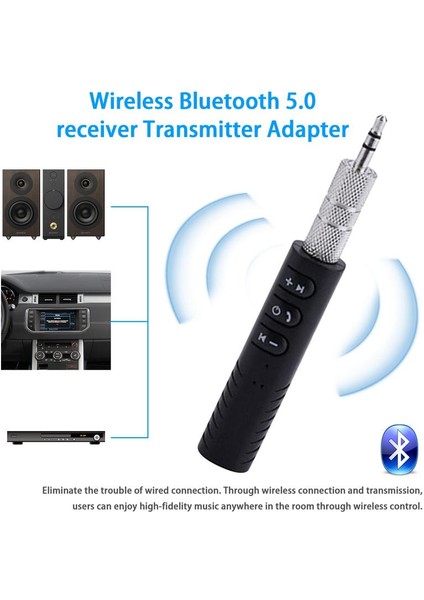 Siyah Araba Kablosuz Bluetooth5.0 Alıcı Eller Serbest Verici Adaptörü Forıphone Forandroid Cep Telefonu Bluetooth A2DP (Yurt Dışından)