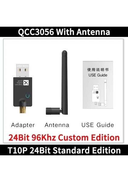 T10 24BIT 24BIT Qualcomm QCC3040 TX40 USB Bluetooth 5.2 Kablosuz Av Alıcısı-Vericisi 40MS Düşük Gecikme Kablosuz Adaptör Aptx-Adaptif/ll/hd Pc Tv Için (Yurt Dışından)