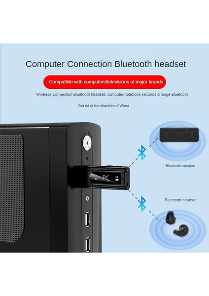 Siyah USB Araç Fm Bluetooth Alıcısı Mp3 Çalma Aux Ses Çift Çıkışlı Stereo Verici Adaptörü Bluetooth 5.0 Ses Alıcıları Boombox (Yurt Dışından)