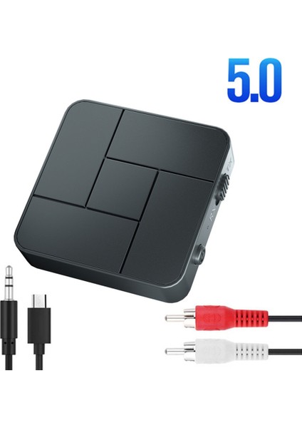 Style3 Bluetooth 5.0 Kablosuz Av Alıcısı-Vericisi Alıcı 3.5mm Aux Jack Rca Kablosuz Müzik Ses Adaptörü Için Mic ile Araba Pc Tv Kulaklıklar (Yurt Dışından)