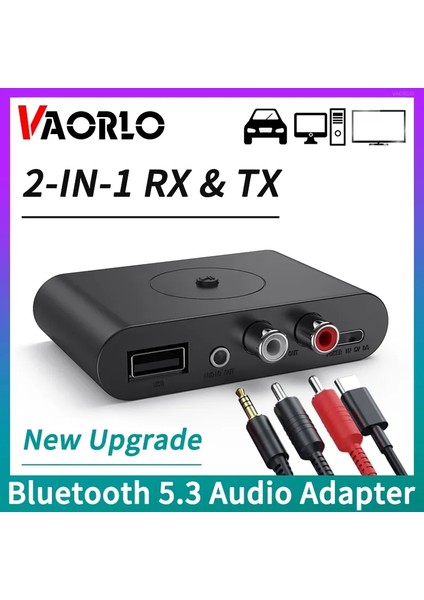 Standart Sürüm 2 In 1 Bluetooth 5.3 Verici Alıcı 3.5mm Aux Rca USB U-Disk Stereo Müzik Kablosuz Ses Adaptörü Tv Pc Araç Kiti Hoparlör (Yurt Dışından) fırsatları