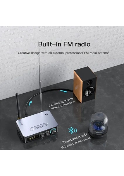 Bluetooth V5.1 M9 Pro'nun En Yeni Sürümü Bluetooth 5.1 Alıcı Verici Fm Radyo K-Sing 4 In1 Adaptör Nfc Fonksiyonu Android ile Uyumlu (Yurt Dışından)