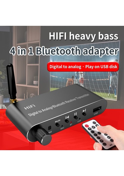 Standart Sürüm Dısour Bluetooth 5.1 Alıcı Verici Ses Adaptörü U Disk Oynatma Koaksiyel/optik 3.5 mm Aux Rl Dac Dönüştürücü Uzaktan Kumanda (Yurt Dışından) modelleri