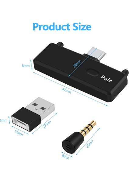 Siyah 5.0 Tip-C Bluetooth Kablosuz Av Alıcısı-Vericisi Stereo A2DP Sbc Düşük Gecikme Mıc ile Usb-C Nintendo Anahtarı Ps4 Tv Pc Için Kablosuz Adaptör (Yurt Dışından) indirimleri