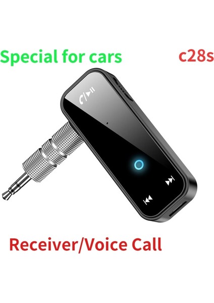 C28S 2 In 1 Bluetooth 5.0 Alıcı Verici Adaptörü 3.5mm Jack Araba Hoparlör Tv Müzik Ses Aux Kulaklık Alıcısı Handsfree (Yurt Dışından)