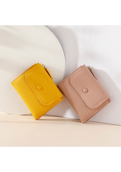 Tasarımcı Üç Katlı Kadın Cüzdan Kart Tutma Para Cebi Küçük Cüzdan Kadın Mat Pu Deri Bayan Çanta Moda Kadın Çantalar (Yurt Dışından) fiyatları