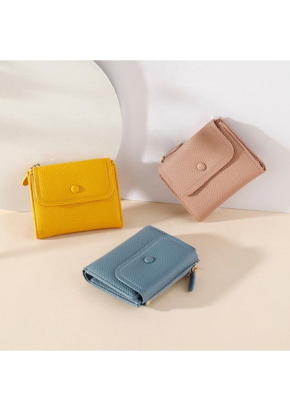 Tasarımcı Üç Katlı Kadın Cüzdan Kart Tutma Para Cebi Küçük Cüzdan Kadın Mat Pu Deri Bayan Çanta Moda Kadın Çantalar (Yurt Dışından) fırsatları