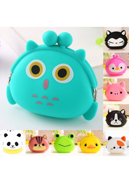 Kadın Bozuk Para Cüzdanı Silikon Kawaii Karikatür Hayvan Para Çantası Şeker Renk Mini Cüzdan Kız Doğum Günü Hediyesi (Yurt Dışından) modelleri