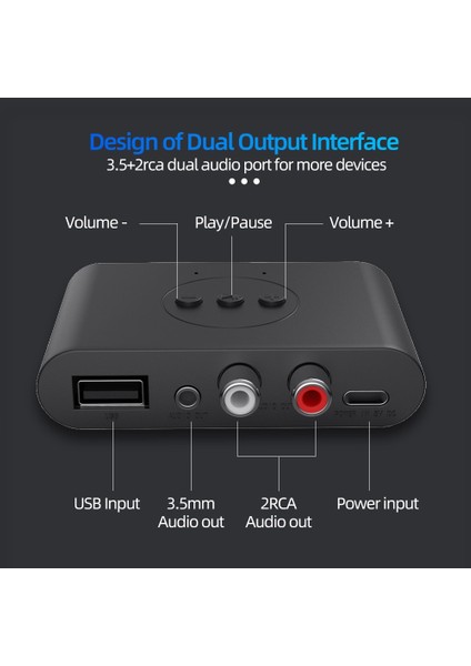 Hıçbır Rca Kablosu Bluetooth 5.0 Ses Alıcısı U Disk Nfc Rca 3.5mm 3.5 Aux Jack Stereo Müzik Kablosuz Adaptör Için Mic ile Araç Kiti Hoparlör (Yurt Dışından) fiyatları