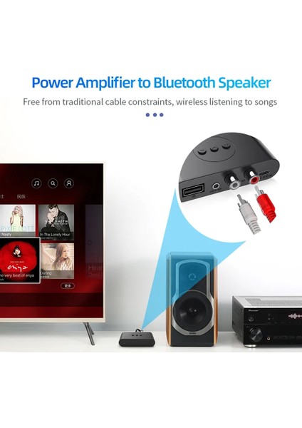 Hıçbır Rca Kablosu Bluetooth 5.0 Ses Alıcısı U Disk Nfc Rca 3.5mm 3.5 Aux Jack Stereo Müzik Kablosuz Adaptör Için Mic ile Araç Kiti Hoparlör (Yurt Dışından) indirimleri