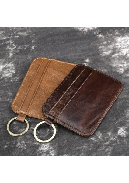 Yeni Vintage Hakiki Deri Mini Cüzdan Erkek Kredi Kartı Tutucu Ince Debriyaj Para Çantası Küçük Bozuk Para Cüzdanı Kadınlar Için (Yurt Dışından)