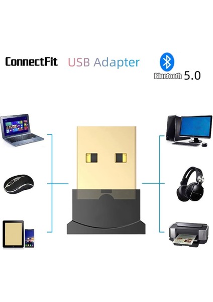 Sürücü USB Bluetooth Uyumlu 5.0 Adaptör Alıcısı ile Mod B Pc Gamepad Dizüstü Kablosuz Fare Hoparlör USB Verici Için Ses Dongle Adaptörü (Yurt Dışından)