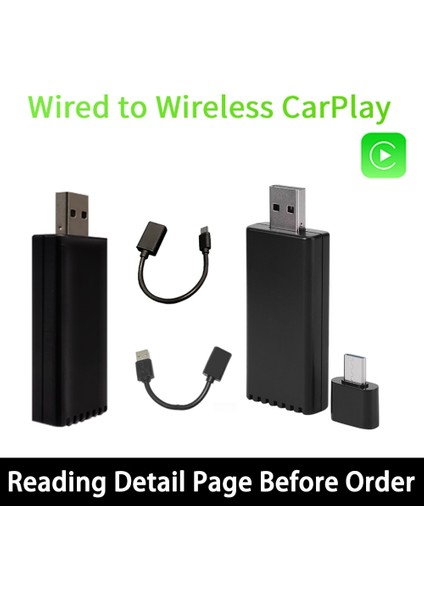 Kablosuz Dongle Kablolu/kablosuz Carplay 5g Wifi Bluetooth Carplay Kablolu - Kablosuz Adaptör Usb/usb-C Dongle Araba Için Ariplay Akıllı Bağlantı Ios 14 15 (Yurt Dışından)