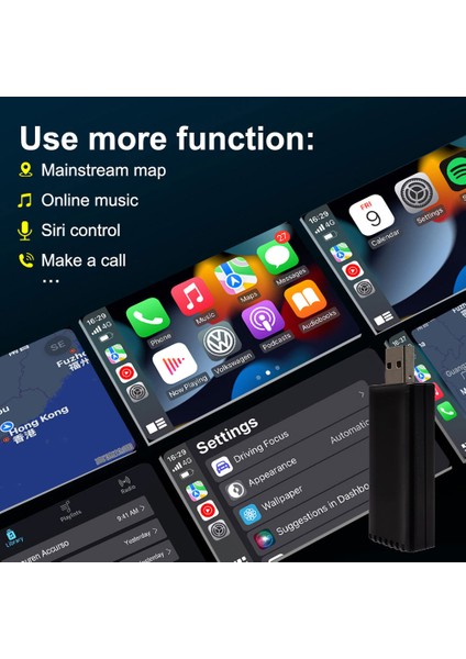Kablosuz Dongle Kablolu/kablosuz Carplay 5g Wifi Bluetooth Carplay Kablolu - Kablosuz Adaptör Usb/usb-C Dongle Araba Için Ariplay Akıllı Bağlantı Ios 14 15 (Yurt Dışından)