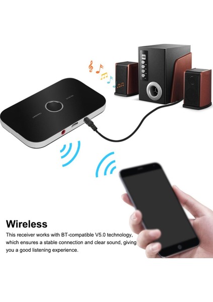 Siyah Yükseltilmiş Bluetooth 5.0 Kablosuz Av Alıcısı-Vericisi Alıcı Rca 3.5mm Aux Jack USB Dongle Müzik Kablosuz Adaptör Araba Pc Tv Kulaklıklar Için (Yurt Dışından)