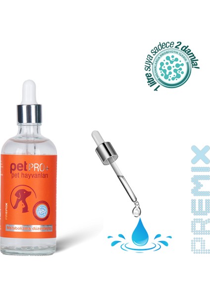 Pet Pro+ Pet Hayvanları Için Probiyotikli Metabolizme Düzenleyici 100ML