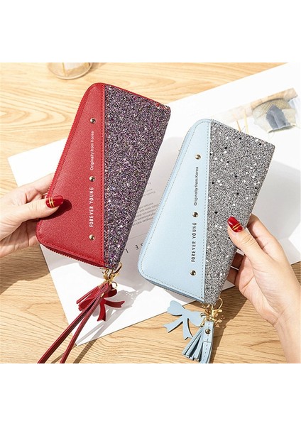 Lüks Uzun Cüzdan Kadınlar Için Patchwork Pullu Debriyaj Glitter Pu Deri Bayan Telefonu Çanta Kart Tutucu Bozuk Para Cüzdanı Kadın Cüzdan (Yurt Dışından) fırsatları