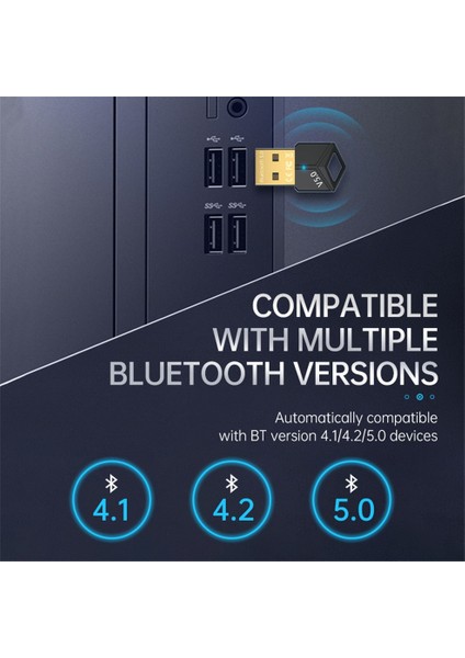 Bluetooth 5.0 Lcckaa USB Bluetooth Adaptörü Bluetooth 5.0 Adaptörü Alıcı Ses Bluetooth Dongle Bilgisayar Pc Laptop Için Kablosuz USB Adaptörü (Yurt Dışından)