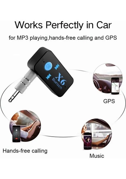 Bt-X2 Mini Araç Kiti Bluetooth X6 Evrensel Alıcı Desteği Çağrı Müzik Telefon Aux Girişi/çıkışı Mp3 Müzik Çalar Telefon Altlığı Masa Müziği (Yurt Dışından)