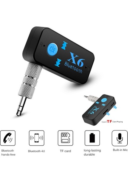 C122 Siyah Araba Bluetooth Adaptörü Bluetooth Alıcısı Ses USB 3.5mm Müzik Ses Aux Arabalar Için Bluetooth Verici Alıcı Tv Pc Hoparlör (Yurt Dışından)