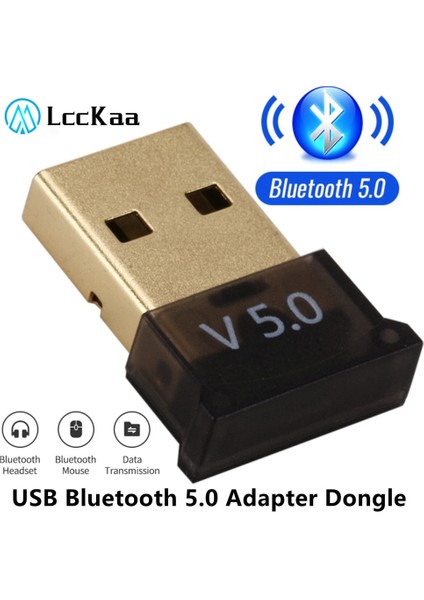 Siyah Lcckaa USB Bluetooth 5.0 Adaptörü Kablosuz Bluetooth Alıcı Verici Bilgisayar Pc Laptop Için Bluetooth Ses Adaptörü Dongle (Yurt Dışından) fiyatları