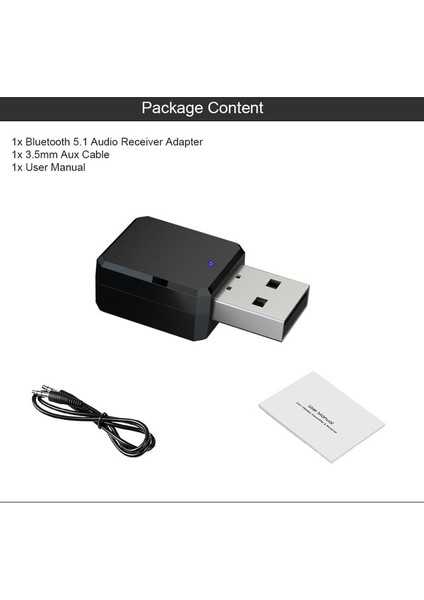 Bluetooth V5.1 Bluetooth 5.1 Ses Alıcısı Aux USB Çift Çıkışlı Dongle Adaptörü Stereo Eller Serbest Çağrı Araba Pc Hoparlör Için Müzik Ses Alıcısı (Yurt Dışından)