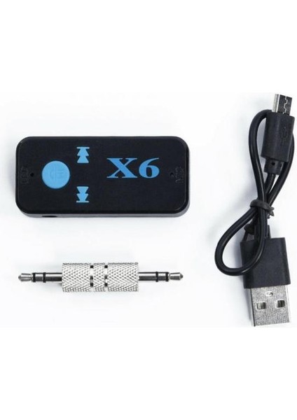 Gösterisi Olarak Kablosuz Bluetooth Uyumlu Alıcı X6 Artı Verici Adaptörü 3.5mm Jack Araba Müzik Ses Aux Kulaklık Alıcısı (Yurt Dışından)