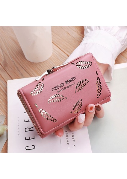 Pu Deri Kadın Içi Boş Yaprak Küçük Para Cüzdan Çok Fonksiyonlu Kısa Çantalar Kredi Kartı Sahipleri Moda Debriyaj Para Çantası (Yurt Dışından)