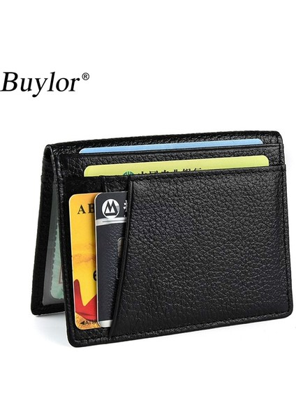 Buylor Süper Ince Yumuşak Cüzdan Hakiki Deri Erkek Cüzdan Mini Kredi Kartı Sahipleri Cüzdan Ince Kart Çanta Küçük Çantalar Kadınlar Için (Yurt Dışından) fırsatları