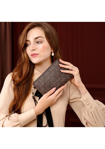 Kadınlar Için Cüzdan Debriyaj Uzun Vintage Cüzdan Mektup Bozuk Para Cüzdanı Kadın Çanta Bileklik Kesesi Femme Fermuar Kesesi Femme Portfel Damski (Yurt Dışından)