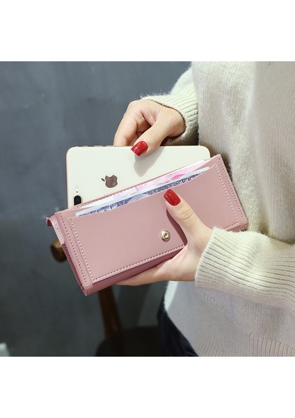 2022 Yeni Moda Kadın Cüzdan Deri Çile Cüzdan Kadın Uzun Tasarım Çanta Debriyaj Kadın Bayan Cüzdanı Telefon Cebi Cartera Mujer (Yurt Dışından)