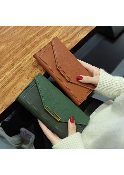 2022 Yeni Moda Kadın Cüzdan Deri Çile Cüzdan Kadın Uzun Tasarım Çanta Debriyaj Kadın Bayan Cüzdanı Telefon Cebi Cartera Mujer (Yurt Dışından)