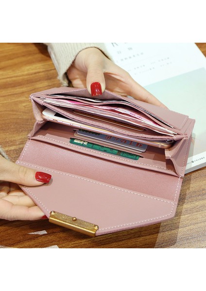 2022 Yeni Moda Kadın Cüzdan Deri Çile Cüzdan Kadın Uzun Tasarım Çanta Debriyaj Kadın Bayan Cüzdanı Telefon Cebi Cartera Mujer (Yurt Dışından)
