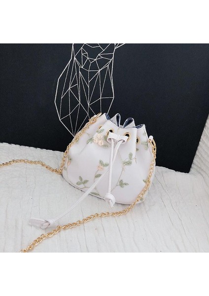 Kadın Crossbody Omuz Çantası Zincir Askı Nakış Mini Retro Klasik Kova Çanta Moda Çanta (Yurt Dışından) fiyatları