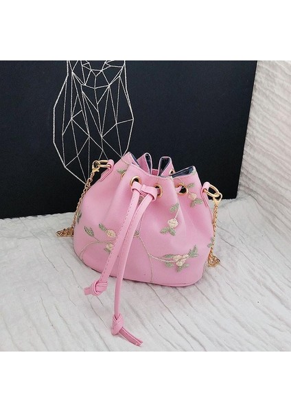 Kadın Crossbody Omuz Çantası Zincir Askı Nakış Mini Retro Klasik Kova Çanta Moda Çanta (Yurt Dışından) modelleri