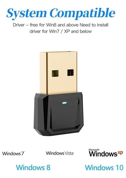 Stil A-Cd'siz Zuıdıd 2 Bluetooth Verici Alıcı Kablosuz Adaptör Her Türlü Masaüstü Bilgisayar Klavye Yazıcılarına Uygun (Yurt Dışından)