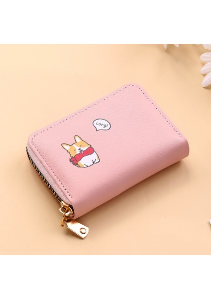 Yeni Stil Sevimli Corgi Bayanlar Kısa Karikatür Bozuk Para Cüzdanı Fermuar Mini Kartlıklı Cüzdan Paketi Kadın (Yurt Dışından) fırsatları