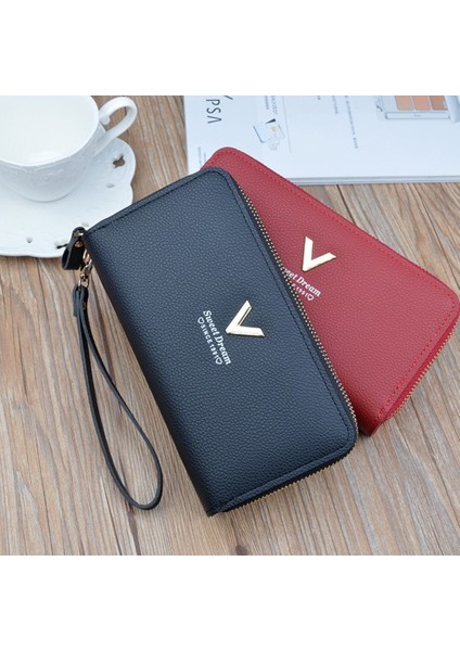 Mektup Bileklik Kadın Uzun Debriyaj Cüzdan Büyük Kapasiteli Cüzdan Kadın Bozuk Para Çantaları Bayan Telefon Cebi Kart Sahipleri Carteras (Yurt Dışından) fiyatları