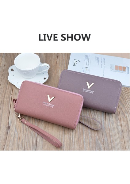 Mektup Bileklik Kadın Uzun Debriyaj Cüzdan Büyük Kapasiteli Cüzdan Kadın Bozuk Para Çantaları Bayan Telefon Cebi Kart Sahipleri Carteras (Yurt Dışından) modelleri