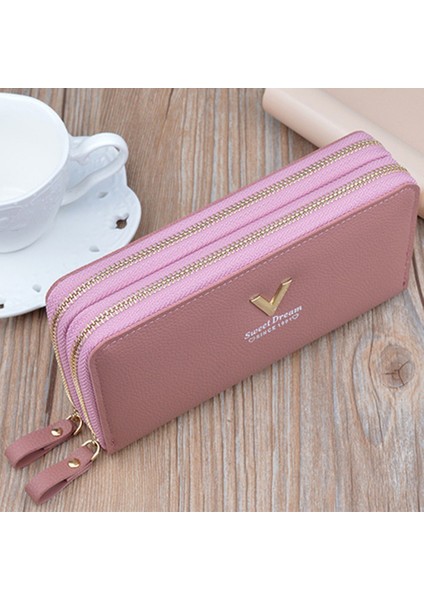 Mektup Bileklik Kadın Uzun Debriyaj Cüzdan Büyük Kapasiteli Cüzdan Kadın Bozuk Para Çantaları Bayan Telefon Cebi Kart Sahipleri Carteras (Yurt Dışından) fırsatları