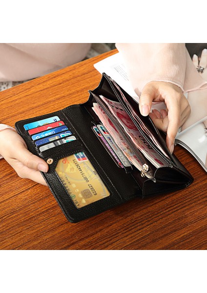 Orlylady Kadın Uzun Cüzdan Pu Deri Büyük Kapasiteli Bozuk Para Cüzdanı Bifold Düz Renk Debriyaj Çanta Çanta (Yurt Dışından) indirimleri