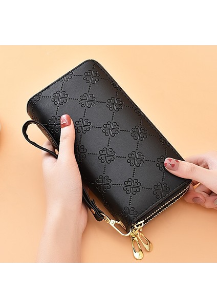 Telefon Çantalar Kadın Cüzdan Büyük Kadın Çanta Deri Marka Rahat Bayanlar Uzun Kadın Cüzdan Para Kartı Debriyaj Çift Zip Monedero (Yurt Dışından) fiyatları