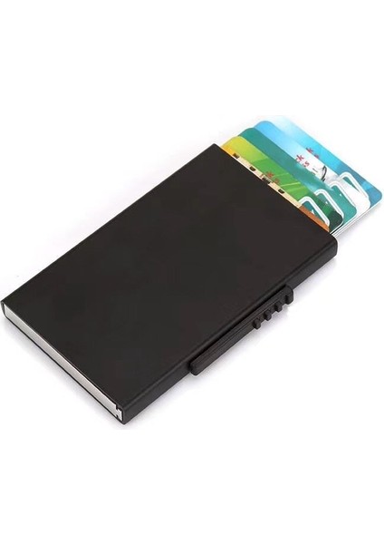 Yeni Stil Kart Kimlik Sahipleri Alüminyum Cüzdan Cep Kimlik Kartı Tutucu Rfid Engelleme Cüzdan Otomatik Açılır Kredi Kartı Kılıfı (Yurt Dışından) indirimleri