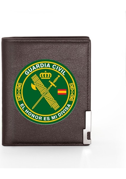 Moda Guardia Sivil Onur Rozeti Baskı Deri Cüzdan Erkek Kadın Cüzdan Ince Kredi Kartı/kimlik Sahipleri Ekler Kısa Çantalar (Yurt Dışından) indirimleri