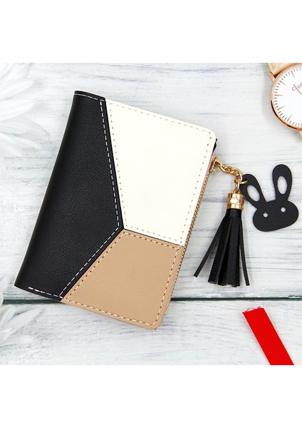 Yeni Varış Püskül Cüzdan Kısa Kadın Cüzdan Fermuar Çanta Patchwork Panelli Cüzdan Trendy Bozuk Para Cüzdanı Kart Sahibinin Deri (Yurt Dışından) fiyatları